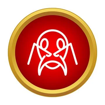 Ant head line icon in red gold circle Stock Illustration