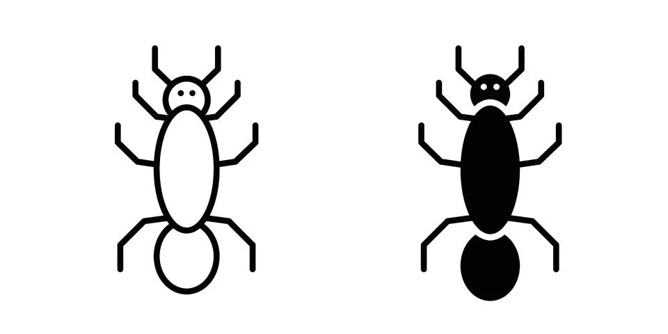 Ant icon design. Simple Vector illustrations.. イラスト素材