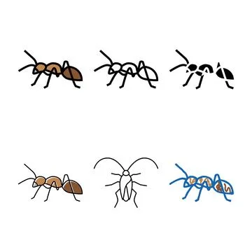 Ant insect color icon vector minimal Stock Illustration