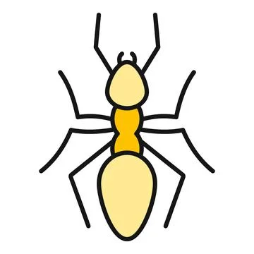 Ant insect flat icon simple line illustration Stock Illustration