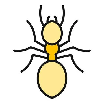 Ant insect flat line color vector illustration Illustrazione stock