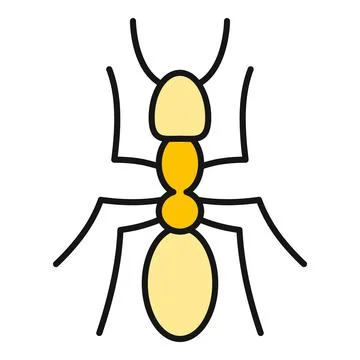 Ant insect flat line color vector illustration 스톡 일러스트