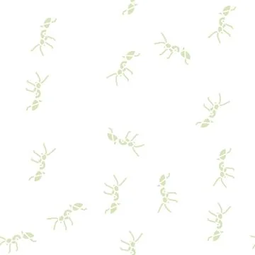 Ant insect glyph seamless pattern Illustrazione stock