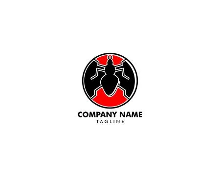 Ant Logo Design Template Vector Illustration Stock Illustration