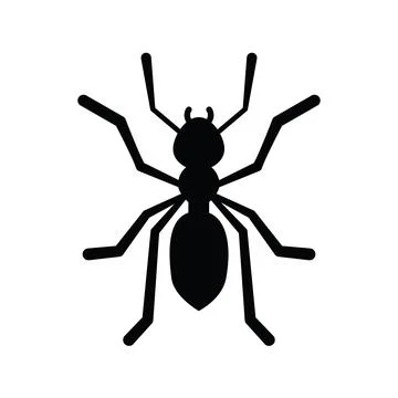 Ant simple, black on white background Stock Illustration