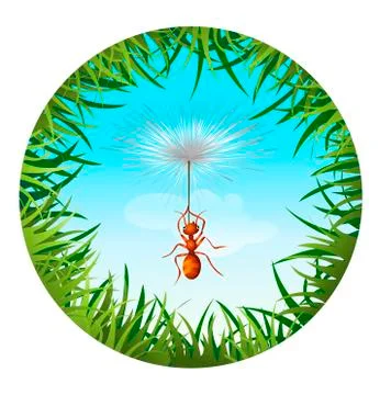 Ant in the sky Stock Illustration