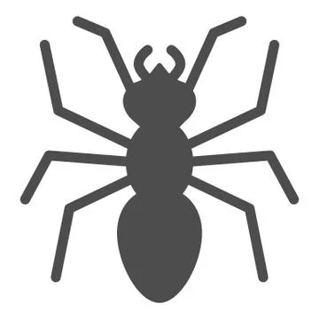 Ant solid icon, Insects concept, emmet sign on white background, Ant silhouette イラスト素材