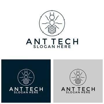 Ant Tech innovation logo vector, Creative technology logo design template Stock Illustration