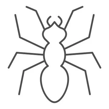 Ant thin line icon, Insects concept, emmet sign on white background, Ant Stock Illustration