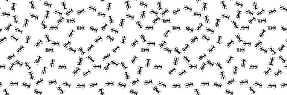 Ant trail seamless pattern. Insect invasion concept. Stock Illustration