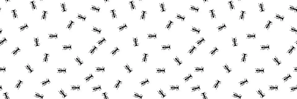 Ant trail seamless pattern. Insect invasion concept. Illustrazione stock