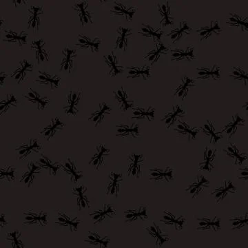 Ant trail seamless pattern. Insect invasion concept. 스톡 일러스트