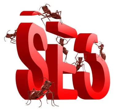 Ant at work busy doing the job occupied search engine optimazation seo Ilustración de archivo