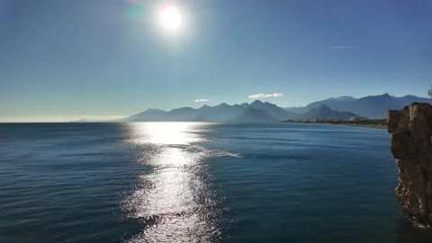 Antalya Bay Panorama With Distant Mountain Range 库存影片 334630268
