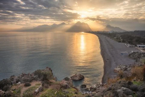 Antalya Beach Sunset Foto stock