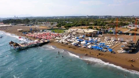 Antalya beach view from drone Stock Footage 116265293