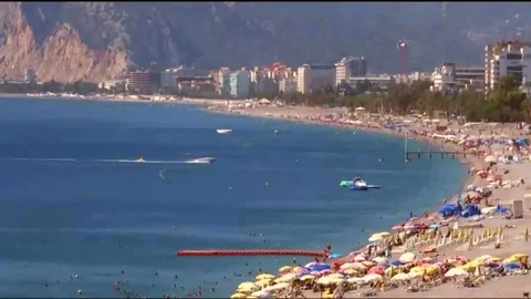 Antalya bech in turkey Stock Footage 96214187