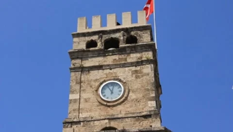 Antalya Clock Tower, Turkey Video stock 8562708