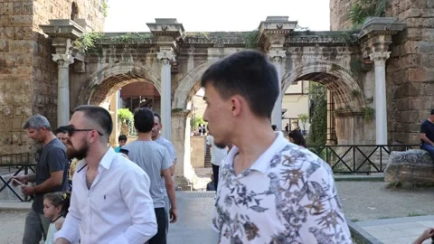 Antalya Hadrian's Gate old town. Antalya Turkey July 2022 Stock Footage 200892074
