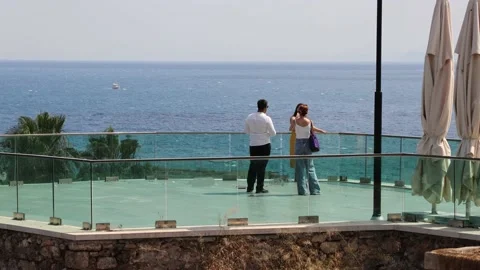Antalya, observation deck overlooking the sea and the city. Video stock 200894503