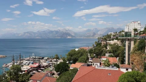 Antalya, observation deck overlooking the sea and the city. Stock Footage 200915043