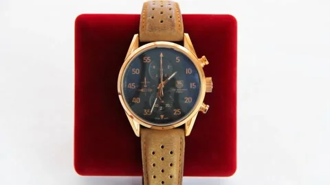 Antalya, Turkey, August 26, 2021. Men's wristwatch in a metal case Stock Footage 165590600