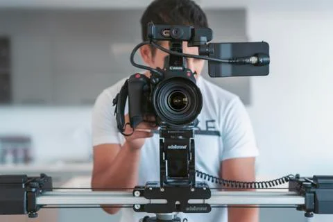 Antalya, Turkey - August 30, 2019: Professional filming equipments Stock Photos