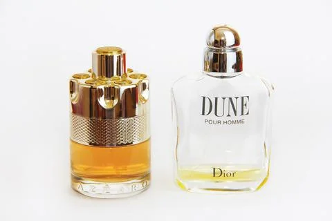 Antalya, Turkey, July 17, 2021. Men's perfume in a decorative bottle Stock Photos