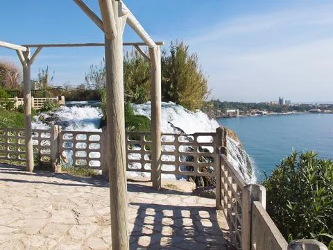 Antalya, a waterfall. observation deck Stock Photos