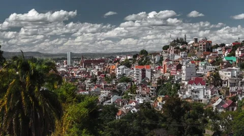 Antananarivo city skyline Stock Footage
