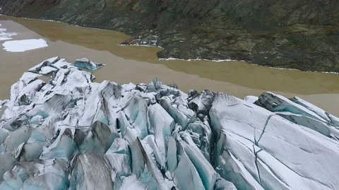 Antarcica Iceberg Turquoise River Top Down View. Nature Lake with Blue Water and Video stock 119991237