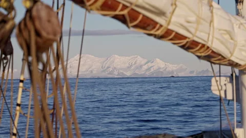 Antarctic Coastline Seen From Sailing Ship 스톡 동영상 337790714
