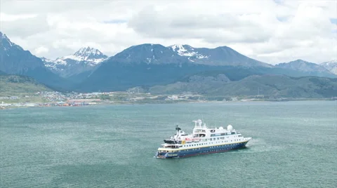 Antarctic Explorer Excursion Vessel Arriving Into Ushuaia Argentina Stock Footage 55215178