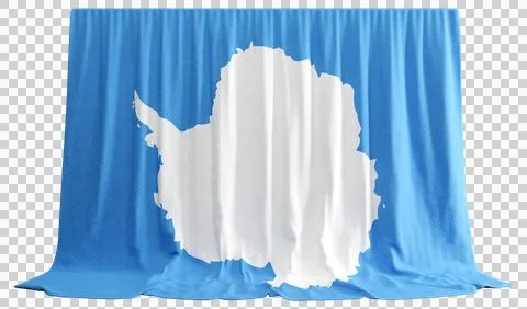 Antarctic Flag Curtain in 3D Rendering Antarctic Unity Illuminated Stock Illustration
