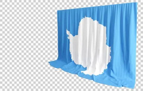 Antarctic Flag Curtain in 3D Rendering Antarctic Unity Illuminated Stock Illustration
