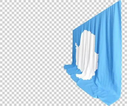 Antarctic Flag Curtain in 3D Rendering Antarctic Unity Illuminated Stock-Illustration