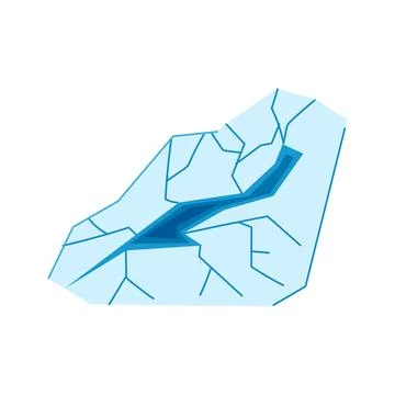 Antarctic ice crack cartoon vector illustration 스톡 일러스트