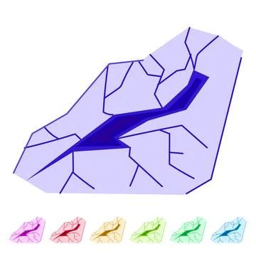 Antarctic ice crack vector cartoon graphic Stock Illustration
