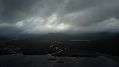 Antarctic landscape. The scene features a vast, snow-covered mountain. Stock Footage 297843772