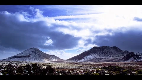 Antarctic landscape. The scene features a vast, snow-covered mountain. Stock Footage 297844833