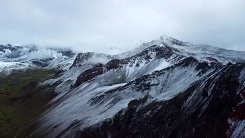 Antarctic landscape. The scene features a vast, snow-covered mountain. Stock Footage 297847230