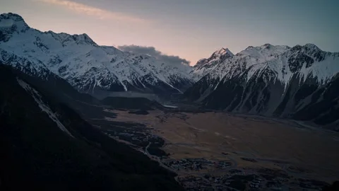 Antarctic landscape. The scene features a vast, snow-covered mountain. Stock Footage 297847768