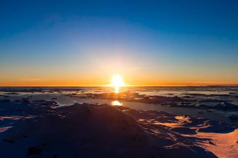 Antarctic sunset Stock Photos