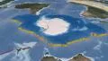 Antarctic tectonic plate extruded. Blue Marble. Enhanced version 4k or 4k+ Resolution
