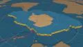 Antarctic tectonic plate extruded. Bumps. Enhanced version 4k or 4k+ Resolution