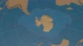 antarctic tectonic plate extruded on disc. elevation & bathymetry, solids. 4k 4k or 4k+ Resolution