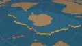 Antarctic tectonic plate extruded. Solids. Enhanced version 4k or 4k+ Resolution