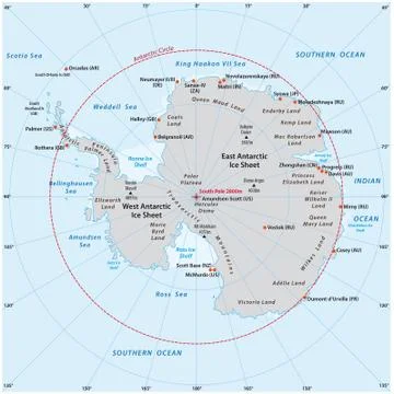 Antarctic vector map Stock Illustration