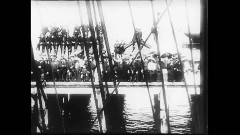 ANTARCTICA - 1910 - Robert Falcon Scott and Roald Amundsen both depart on Stock Footage 264644298