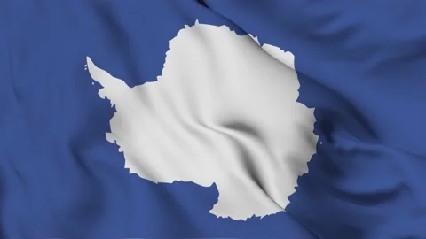 Antarctica 4K waving flag in loop Stock Footage 139565444